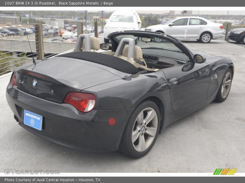 Black Sapphire Metallic / Beige 2007 BMW Z4 3.0i Roadster