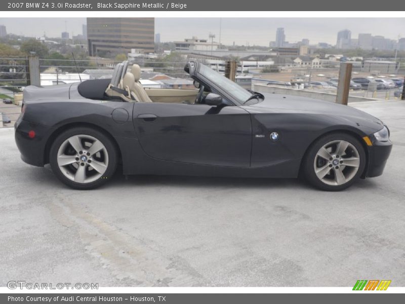 Black Sapphire Metallic / Beige 2007 BMW Z4 3.0i Roadster