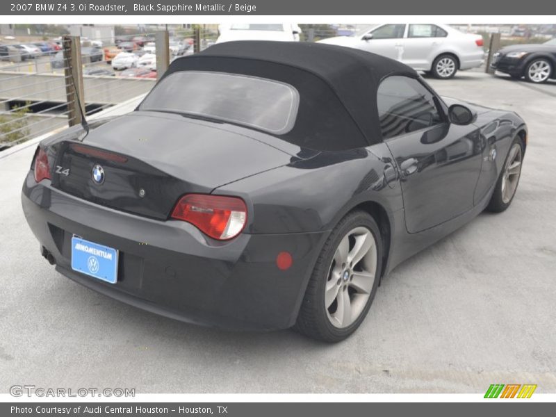 Black Sapphire Metallic / Beige 2007 BMW Z4 3.0i Roadster