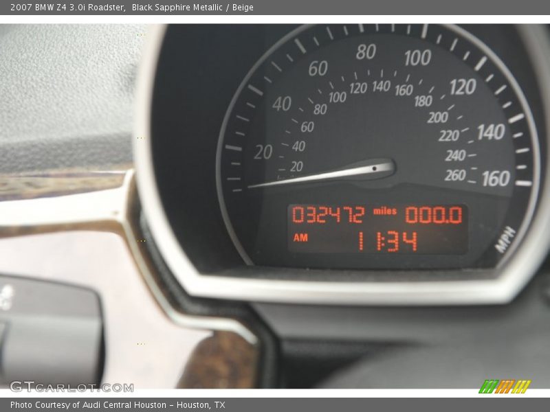 Black Sapphire Metallic / Beige 2007 BMW Z4 3.0i Roadster