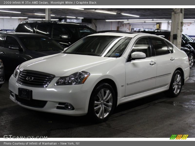 Moonlight White / Graphite Black 2009 Infiniti M 35x AWD Sedan