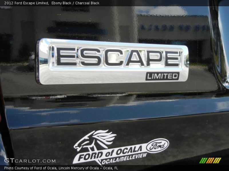 Ebony Black / Charcoal Black 2012 Ford Escape Limited