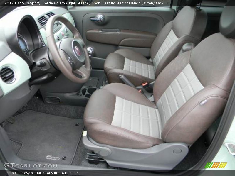  2012 500 Sport Sport Tessuto Marrone/Nero (Brown/Black) Interior