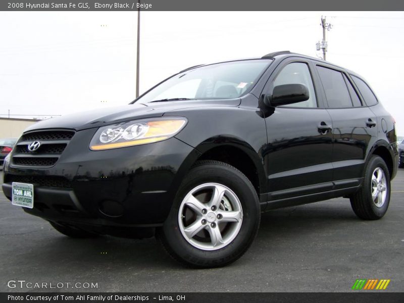 Ebony Black / Beige 2008 Hyundai Santa Fe GLS