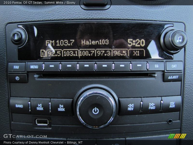 Audio System of 2010 G6 GT Sedan