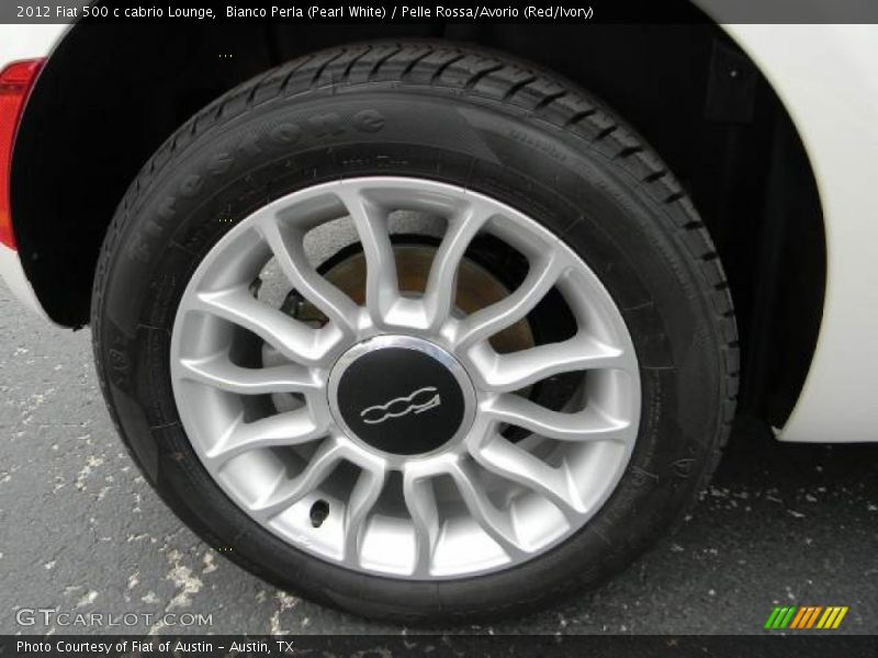 Bianco Perla (Pearl White) / Pelle Rossa/Avorio (Red/Ivory) 2012 Fiat 500 c cabrio Lounge