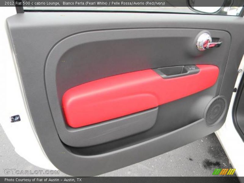 Bianco Perla (Pearl White) / Pelle Rossa/Avorio (Red/Ivory) 2012 Fiat 500 c cabrio Lounge