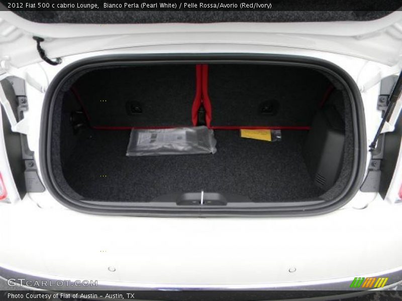 Bianco Perla (Pearl White) / Pelle Rossa/Avorio (Red/Ivory) 2012 Fiat 500 c cabrio Lounge