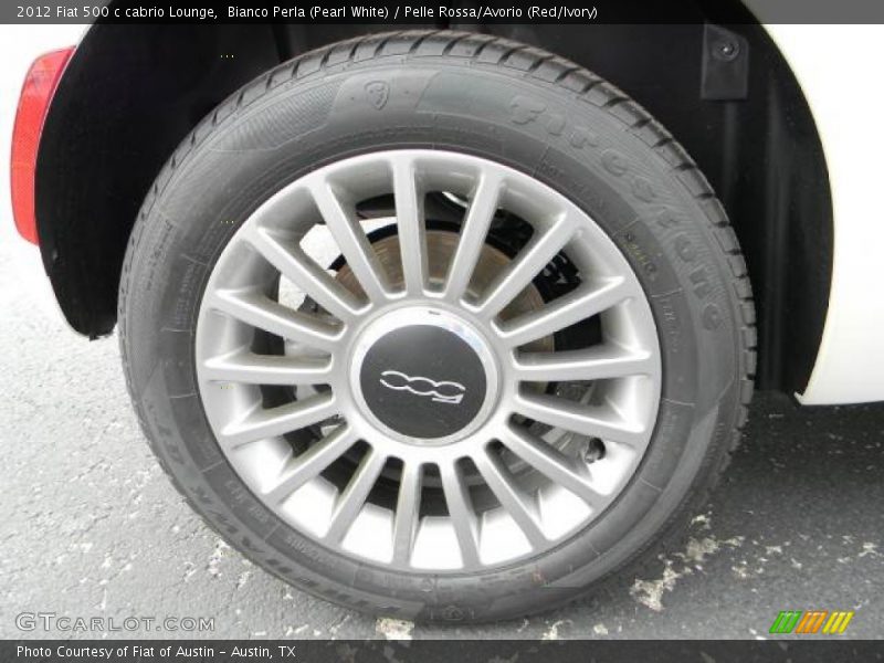 Bianco Perla (Pearl White) / Pelle Rossa/Avorio (Red/Ivory) 2012 Fiat 500 c cabrio Lounge