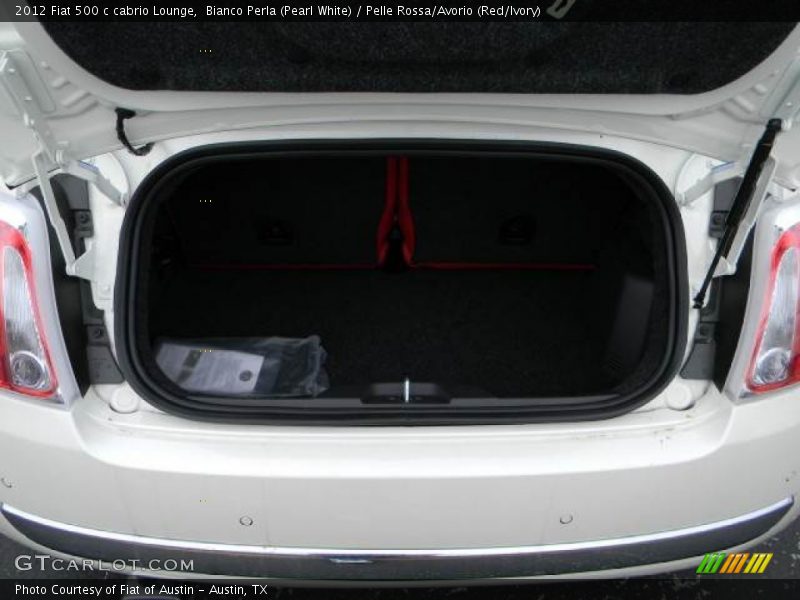 Bianco Perla (Pearl White) / Pelle Rossa/Avorio (Red/Ivory) 2012 Fiat 500 c cabrio Lounge