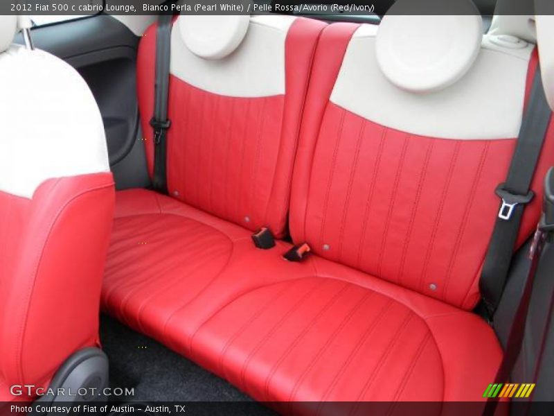 Bianco Perla (Pearl White) / Pelle Rossa/Avorio (Red/Ivory) 2012 Fiat 500 c cabrio Lounge