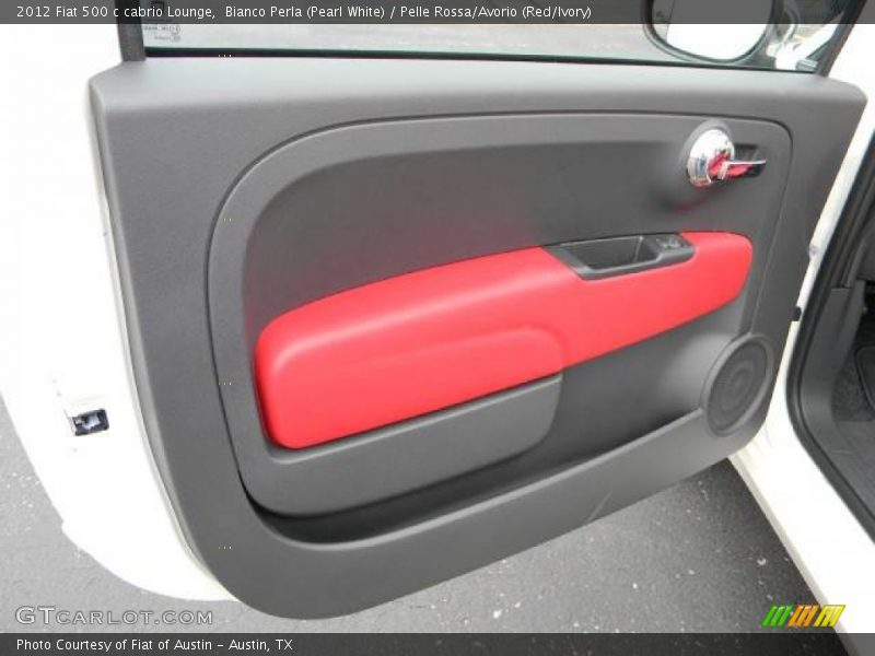 Bianco Perla (Pearl White) / Pelle Rossa/Avorio (Red/Ivory) 2012 Fiat 500 c cabrio Lounge