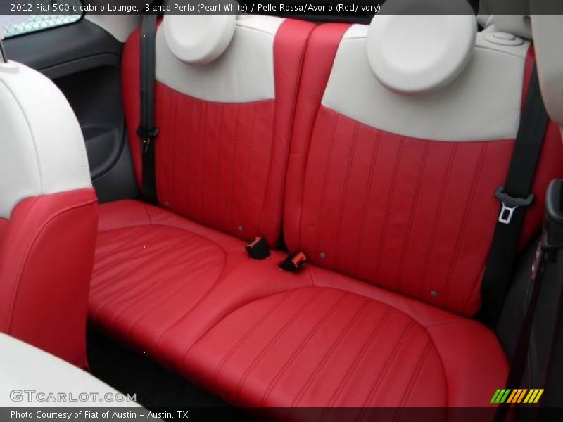 Bianco Perla (Pearl White) / Pelle Rossa/Avorio (Red/Ivory) 2012 Fiat 500 c cabrio Lounge