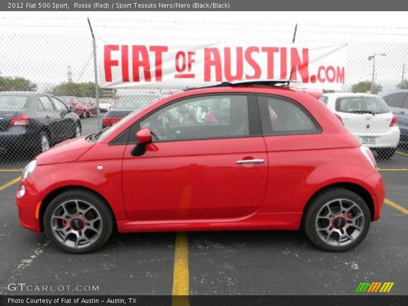 Rosso (Red) / Sport Tessuto Nero/Nero (Black/Black) 2012 Fiat 500 Sport