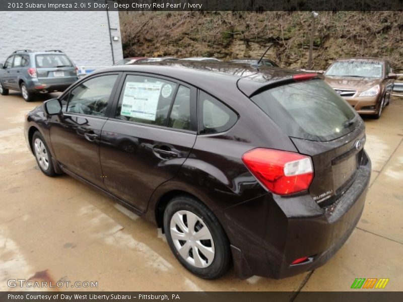 Deep Cherry Red Pearl / Ivory 2012 Subaru Impreza 2.0i 5 Door