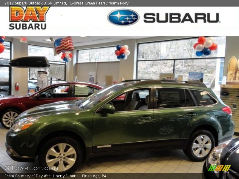 Cypress Green Pearl / Warm Ivory 2012 Subaru Outback 3.6R Limited