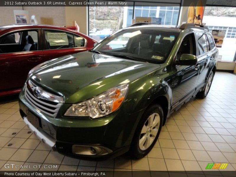 Cypress Green Pearl / Warm Ivory 2012 Subaru Outback 3.6R Limited
