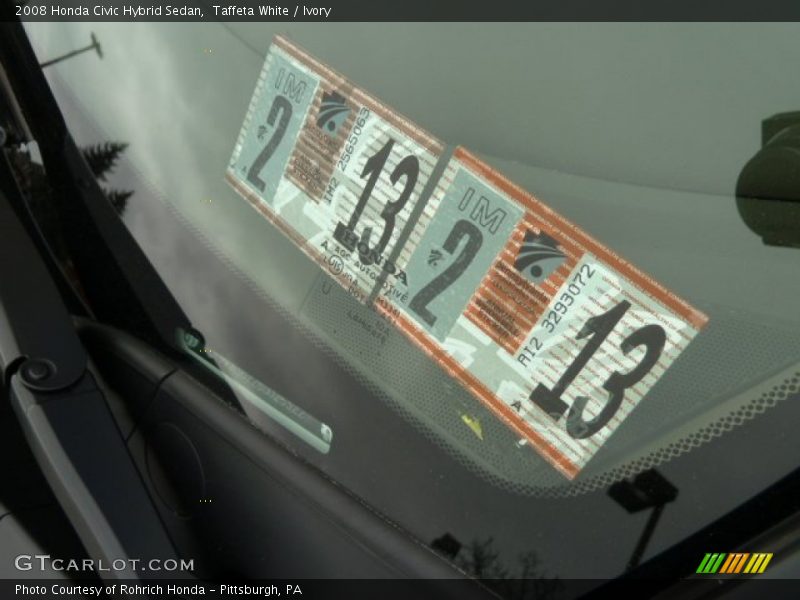 Taffeta White / Ivory 2008 Honda Civic Hybrid Sedan