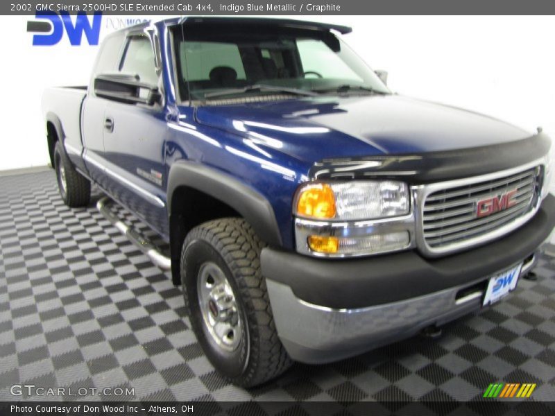 Indigo Blue Metallic / Graphite 2002 GMC Sierra 2500HD SLE Extended Cab 4x4