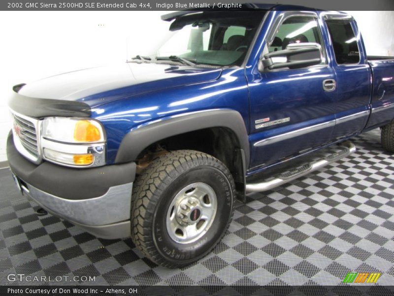 Indigo Blue Metallic / Graphite 2002 GMC Sierra 2500HD SLE Extended Cab 4x4