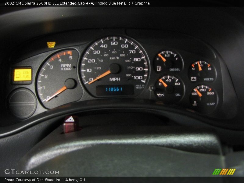 Indigo Blue Metallic / Graphite 2002 GMC Sierra 2500HD SLE Extended Cab 4x4
