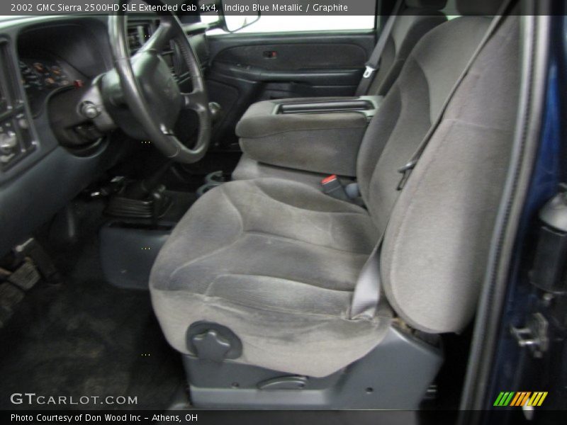 Indigo Blue Metallic / Graphite 2002 GMC Sierra 2500HD SLE Extended Cab 4x4