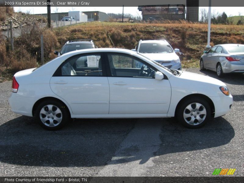 Clear White / Gray 2009 Kia Spectra EX Sedan