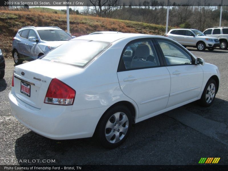 Clear White / Gray 2009 Kia Spectra EX Sedan