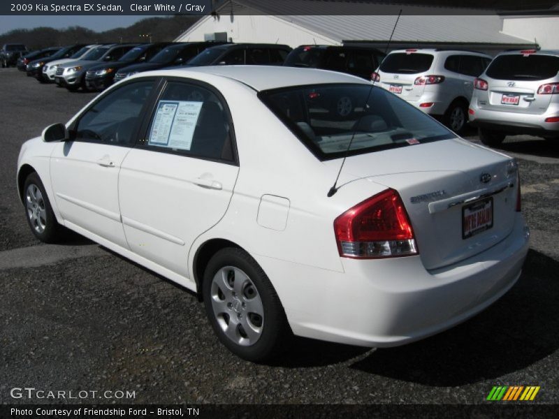 Clear White / Gray 2009 Kia Spectra EX Sedan