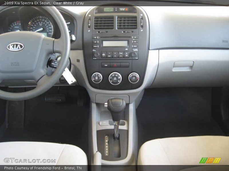Clear White / Gray 2009 Kia Spectra EX Sedan