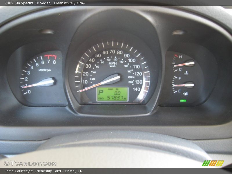 Clear White / Gray 2009 Kia Spectra EX Sedan