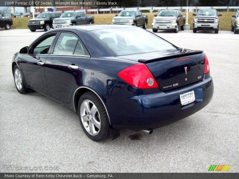 Midnight Blue Metallic / Ebony Black 2008 Pontiac G6 GT Sedan
