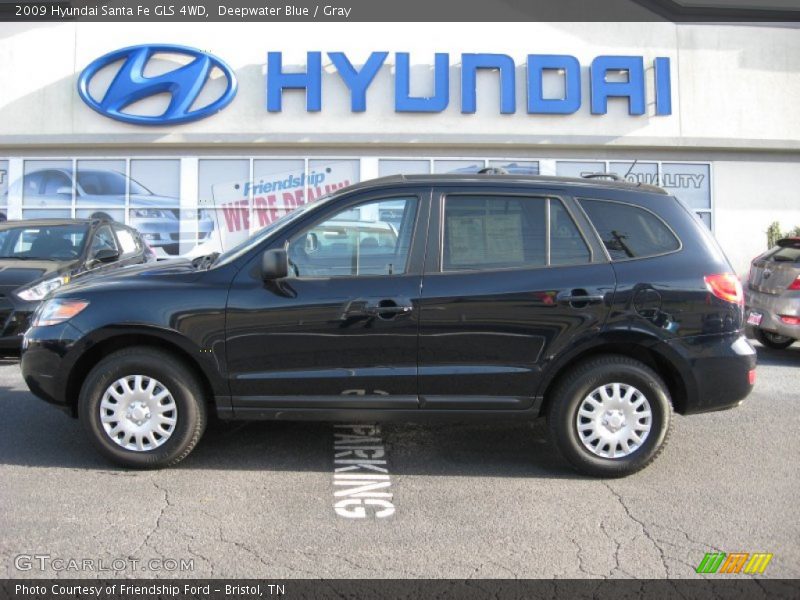 Deepwater Blue / Gray 2009 Hyundai Santa Fe GLS 4WD