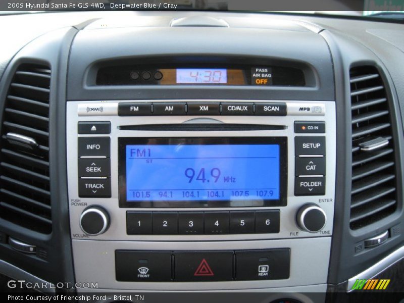 Deepwater Blue / Gray 2009 Hyundai Santa Fe GLS 4WD