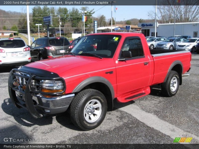 Bright Red / Medium Graphite 2000 Ford Ranger XLT Regular Cab 4x4