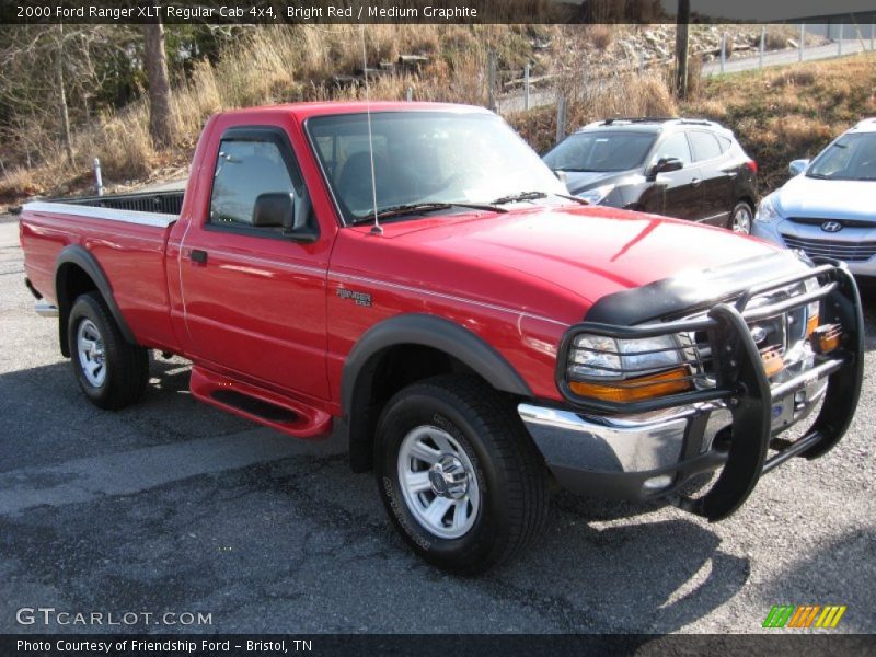 Bright Red / Medium Graphite 2000 Ford Ranger XLT Regular Cab 4x4