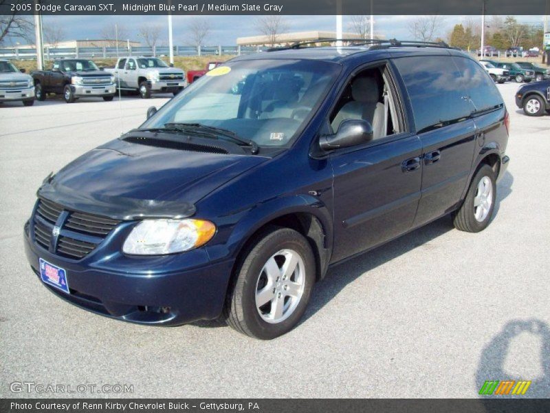 Midnight Blue Pearl / Medium Slate Gray 2005 Dodge Caravan SXT