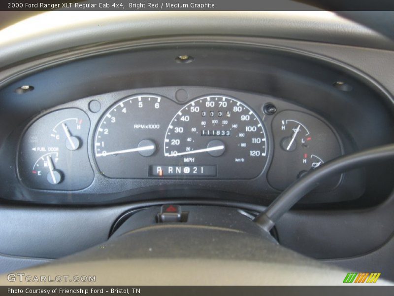 Bright Red / Medium Graphite 2000 Ford Ranger XLT Regular Cab 4x4