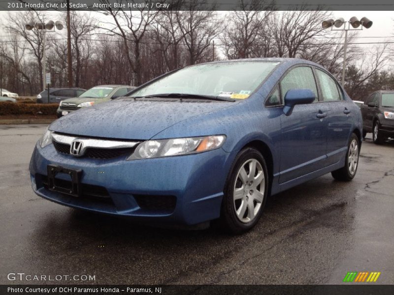 Atomic Blue Metallic / Gray 2011 Honda Civic LX Sedan