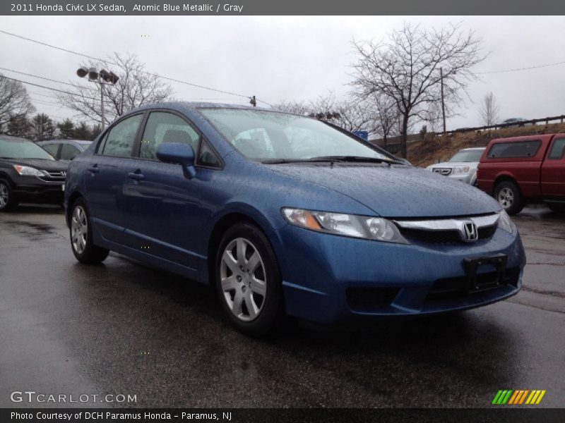 Atomic Blue Metallic / Gray 2011 Honda Civic LX Sedan