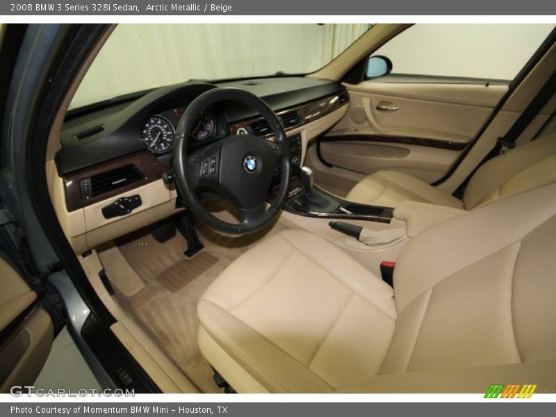 Arctic Metallic / Beige 2008 BMW 3 Series 328i Sedan