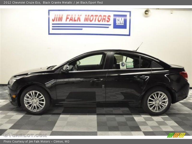Black Granite Metallic / Jet Black/Sport Red 2012 Chevrolet Cruze Eco