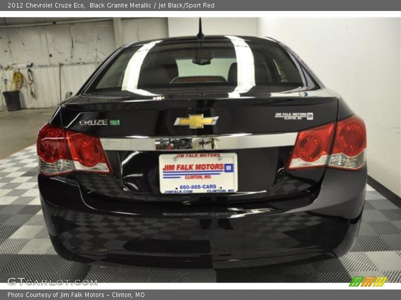 Black Granite Metallic / Jet Black/Sport Red 2012 Chevrolet Cruze Eco
