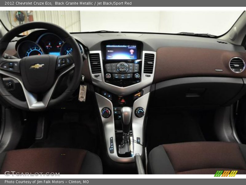 Black Granite Metallic / Jet Black/Sport Red 2012 Chevrolet Cruze Eco