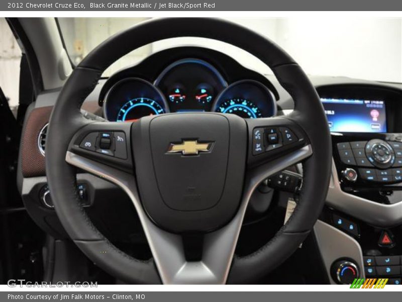 Black Granite Metallic / Jet Black/Sport Red 2012 Chevrolet Cruze Eco