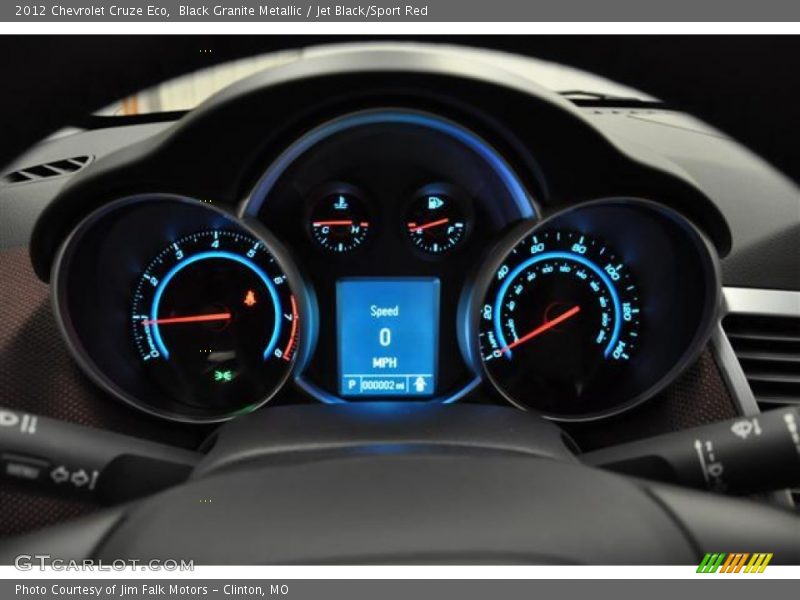 Black Granite Metallic / Jet Black/Sport Red 2012 Chevrolet Cruze Eco