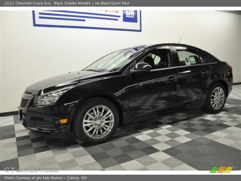 Black Granite Metallic / Jet Black/Sport Red 2012 Chevrolet Cruze Eco