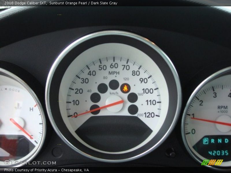 Sunburst Orange Pearl / Dark Slate Gray 2008 Dodge Caliber SXT