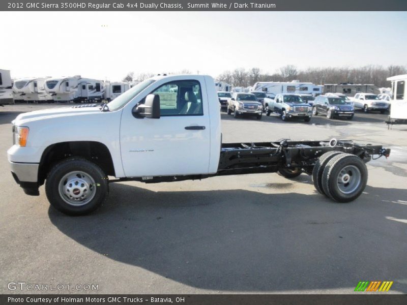 Summit White / Dark Titanium 2012 GMC Sierra 3500HD Regular Cab 4x4 Dually Chassis