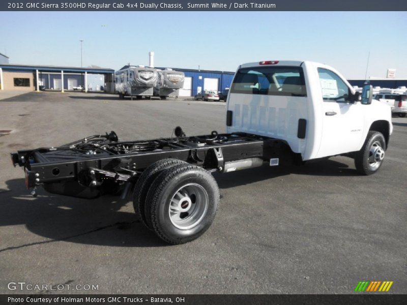Summit White / Dark Titanium 2012 GMC Sierra 3500HD Regular Cab 4x4 Dually Chassis